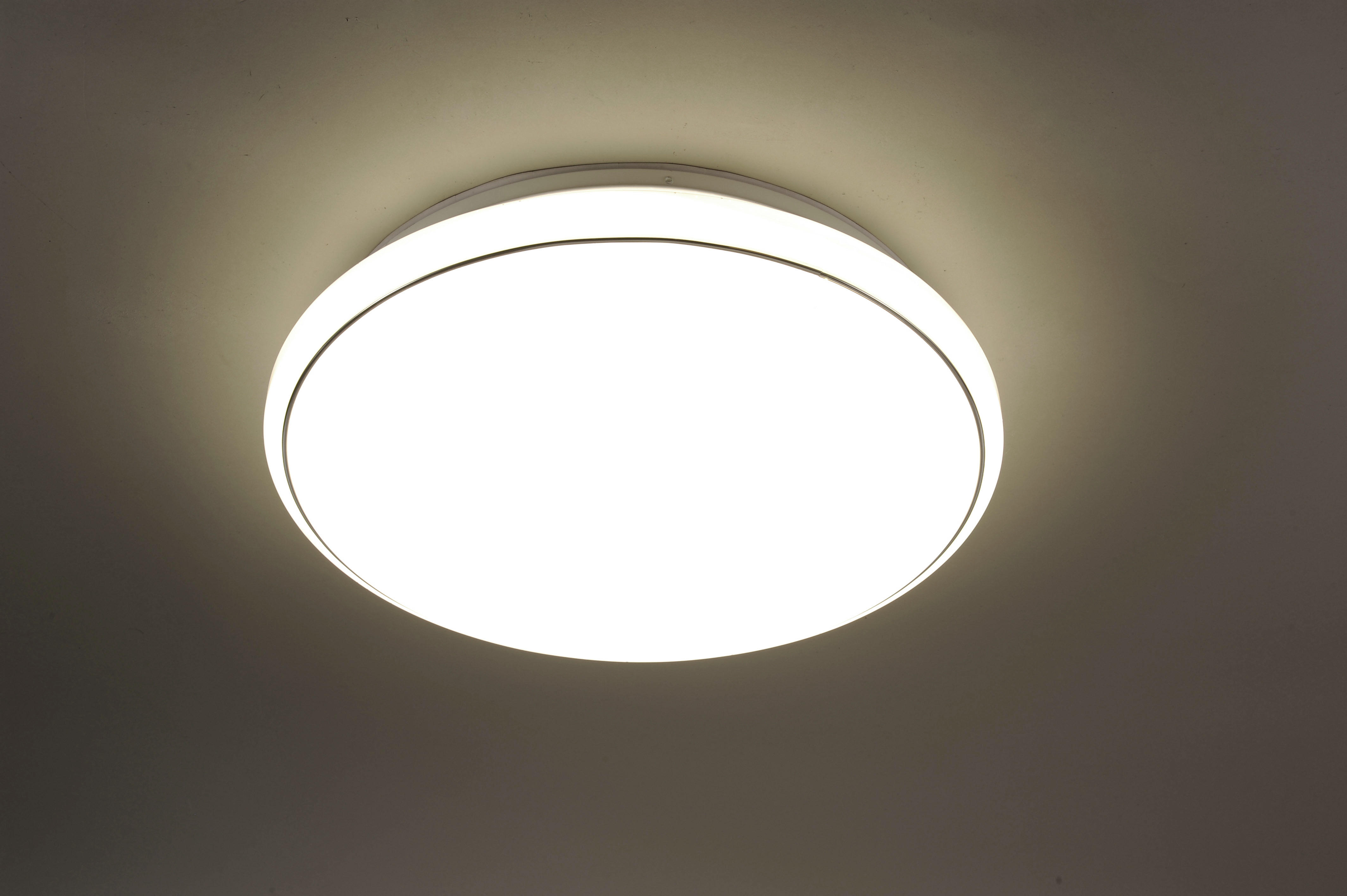 LED-DECKENLEUCHTE JUPITER  - Weiß, Design, Kunststoff/Metall (44/44/10cm)