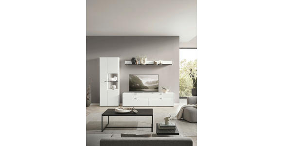 WOHNWAND  in Weiß  303/206/45 cm  - Schwarz/Weiß, Design, Glas/Keramik (303/206/45cm) - Dieter Knoll