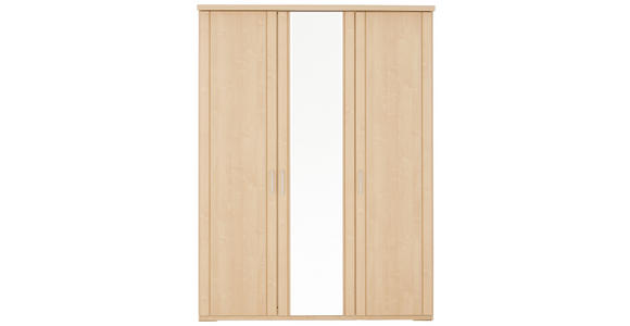 DREHTÜRENSCHRANK 3-türig  - Eiche Bianco/Silberfarben, KONVENTIONELL, Glas/Holzwerkstoff (150/197cm) - Venda