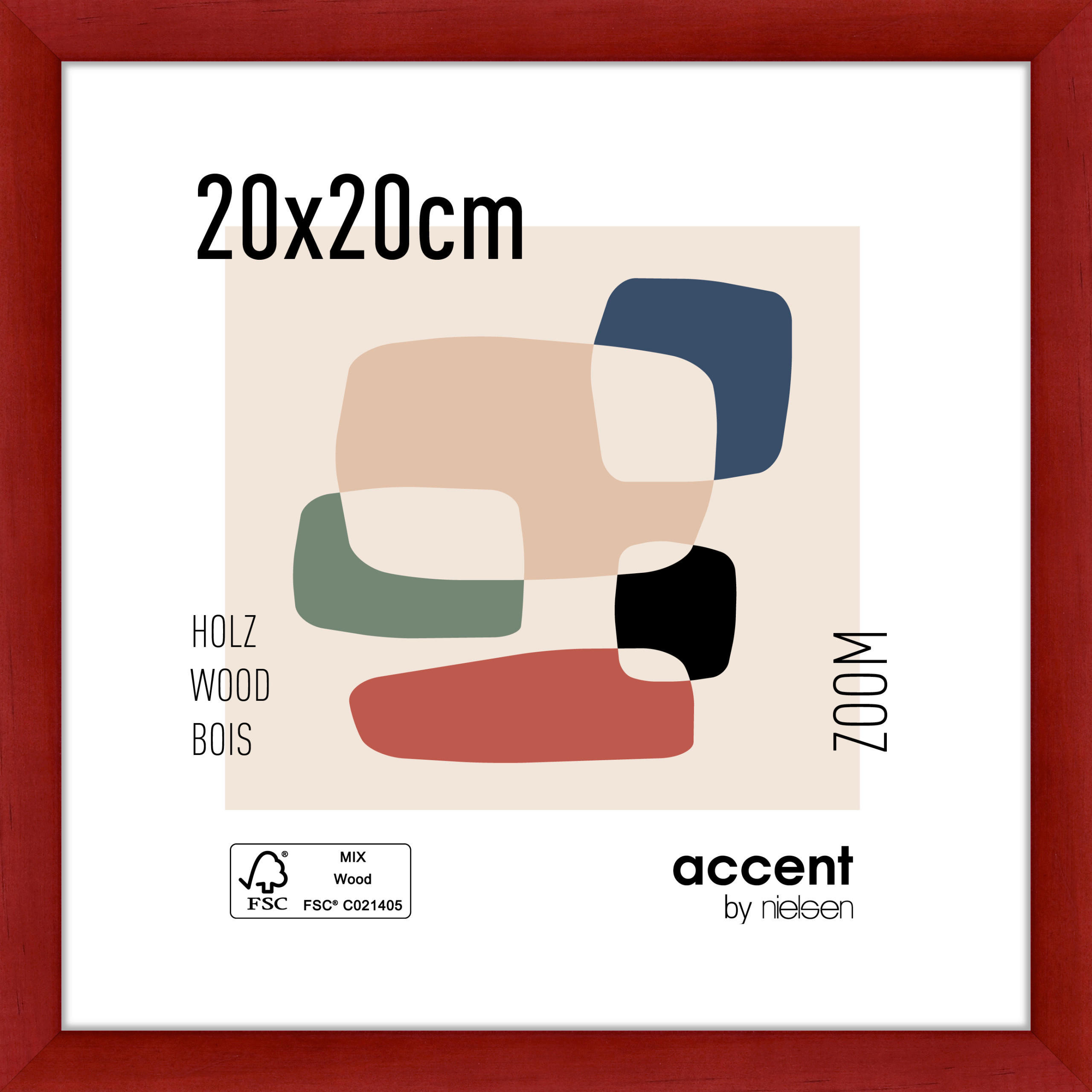 FOTORAHMEN 22,54/22,54/1,4 cm  - Dunkelrot, Basics (22,54/22,54/1,4cm)