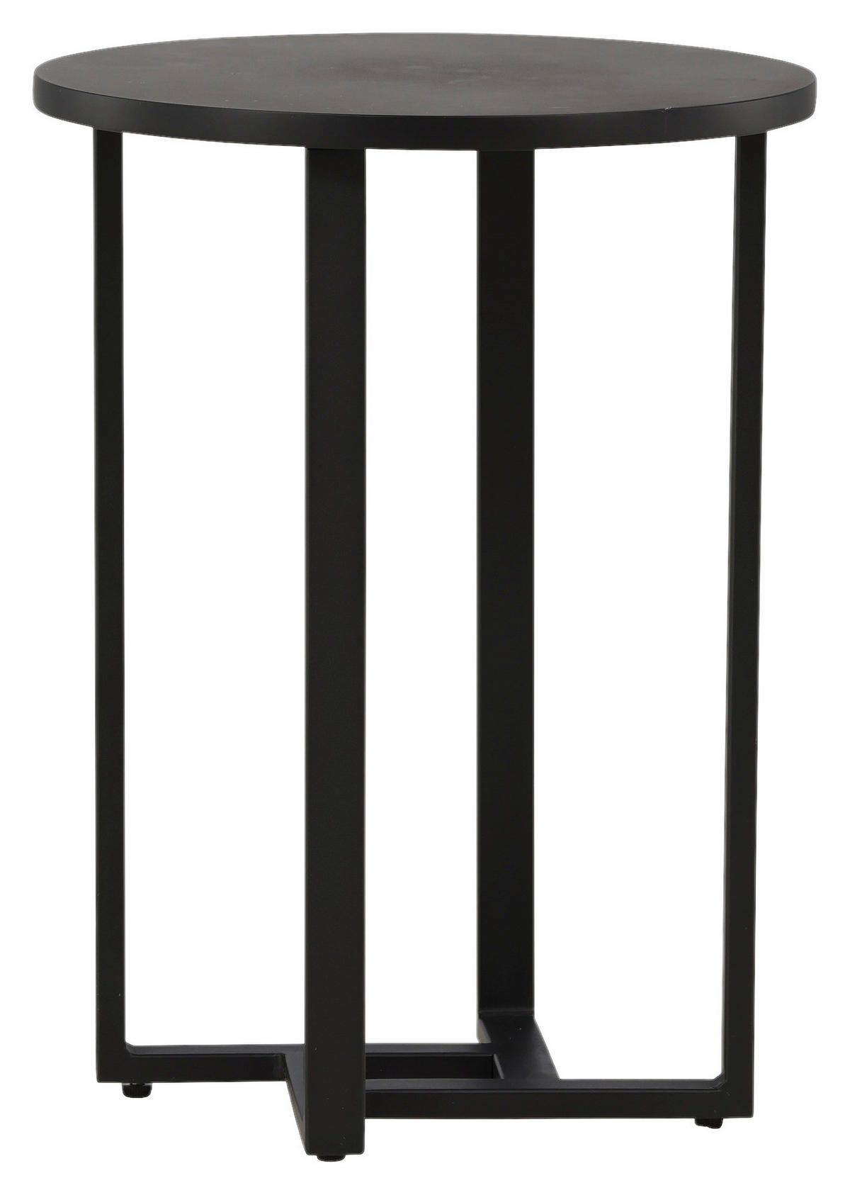 COUCHTISCH furniert 40/40/55 cm rund Schwarz  - Schwarz, Design, Holzwerkstoff/Metall (40/40/55cm) - Livetastic
