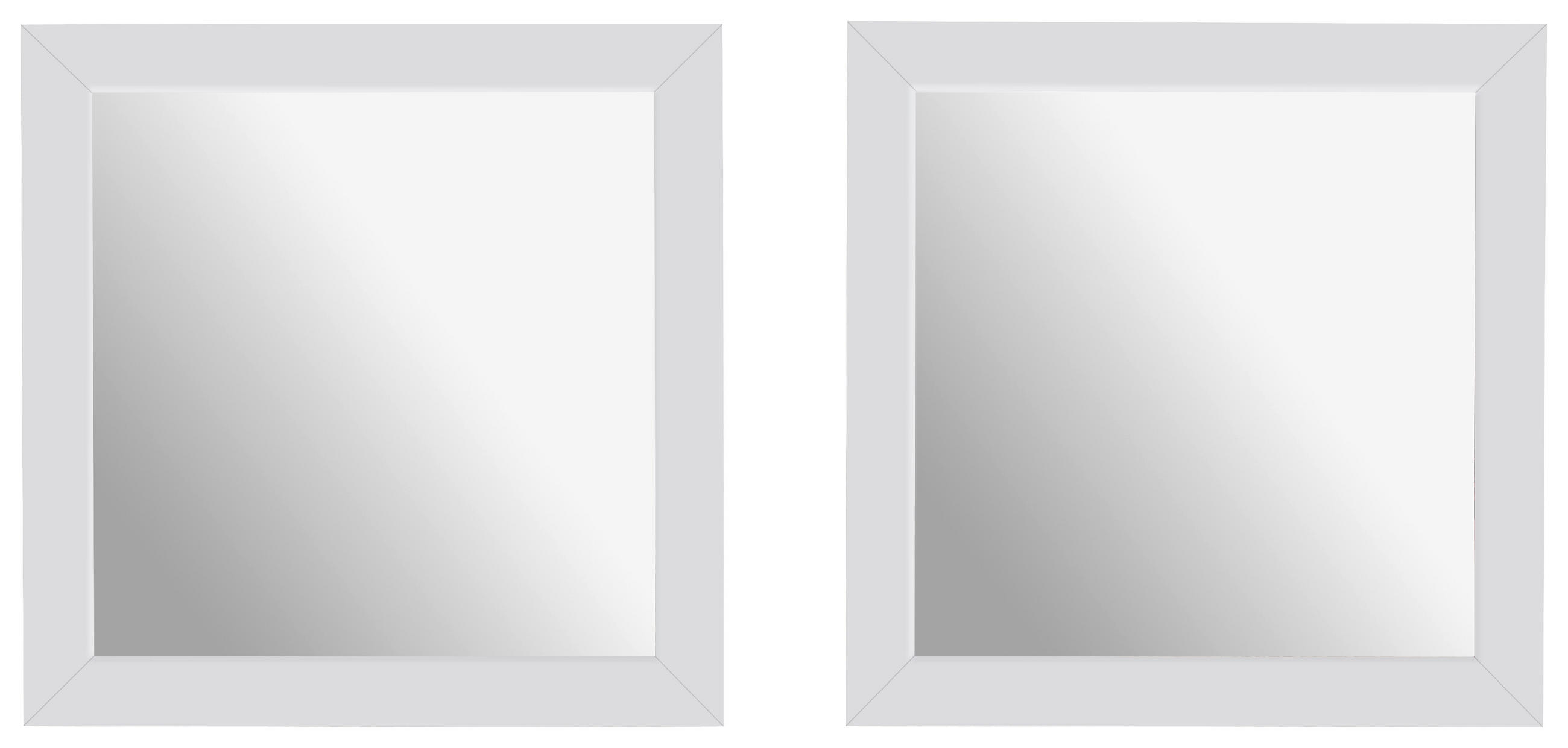 SPIEGELSET 25/25/0,43 cm  - Weiß, Design, Glas/Holzwerkstoff (25/25/0,43cm) - Carryhome