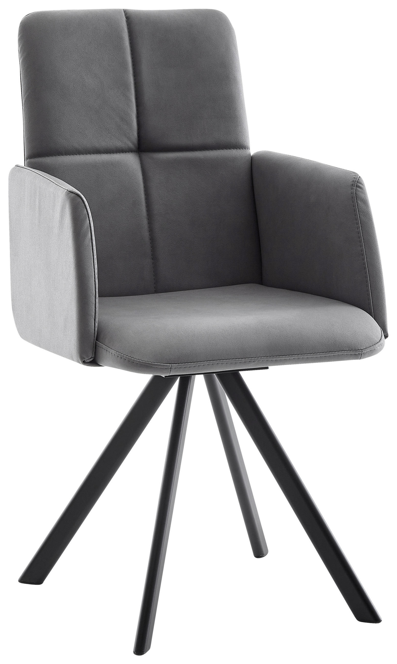 ARMLEHNSTUHL  Stoffauswahl, Typenauswahl, inklusive Armlehnen beschichtet  - Dunkelgrau/Schwarz, MODERN, Textil/Metall (52/92/60cm) - Cantus