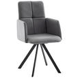 ARMLEHNSTUHL  Stoffauswahl, Typenauswahl, inklusive Armlehnen beschichtet  - Dunkelgrau/Schwarz, MODERN, Textil/Metall (52/92/60cm) - Cantus