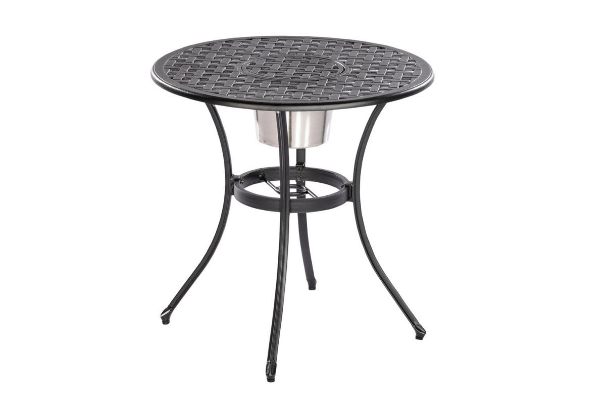 GARTENTISCH Metall rund  - Graphitfarben, ROMANTIK / LANDHAUS, Metall (70/70/70cm) - Gardenson