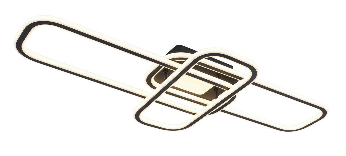 STROPNÍ LED SVÍTIDLO, 103/46/11 cm - bílá/černá, Design, kov/plast (103/46/11cm) - Novel