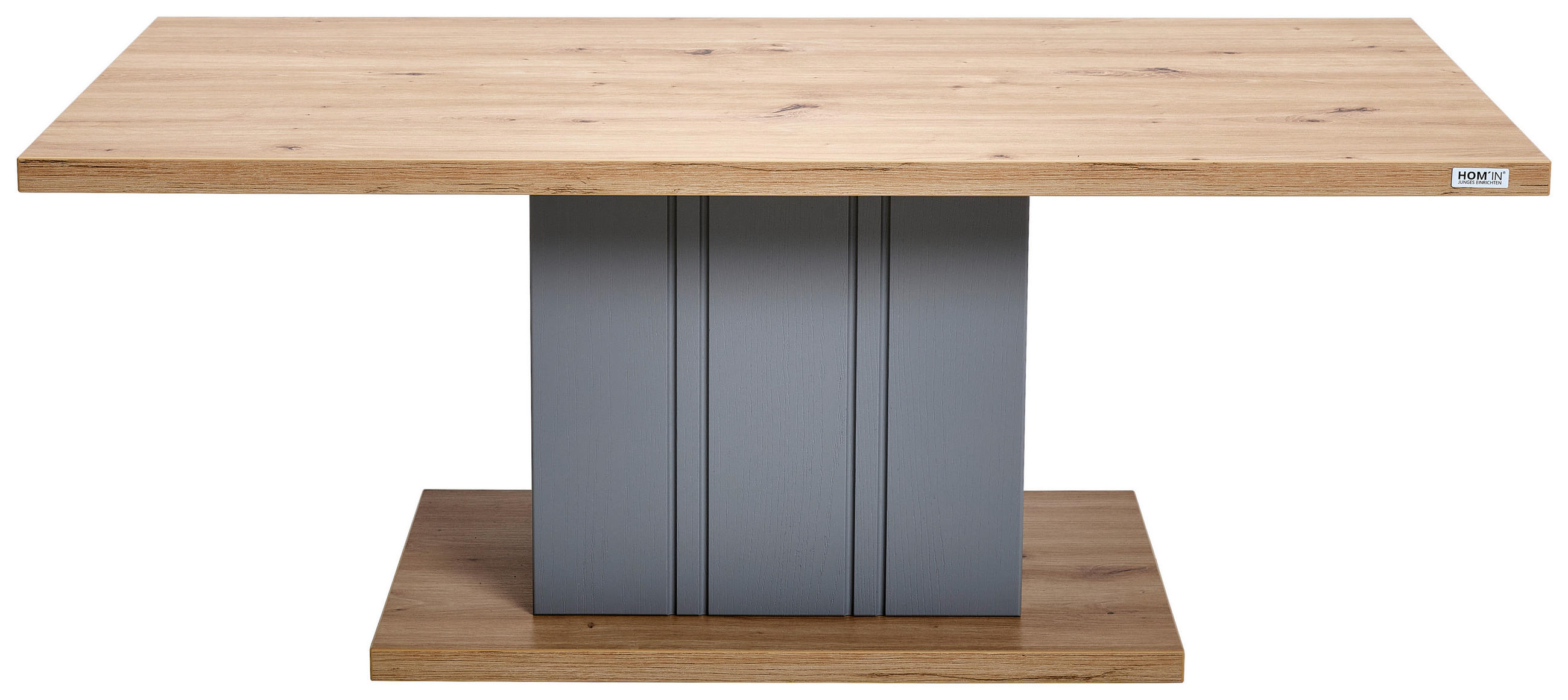 Thumbnail - Hom`in Couchtisch, Grau, Eiche Artisan, Holzwerkstoff, rechteckig, Säule, 65x46x115 cm, Wohnzimmer, Wohnzimmertische, Co...