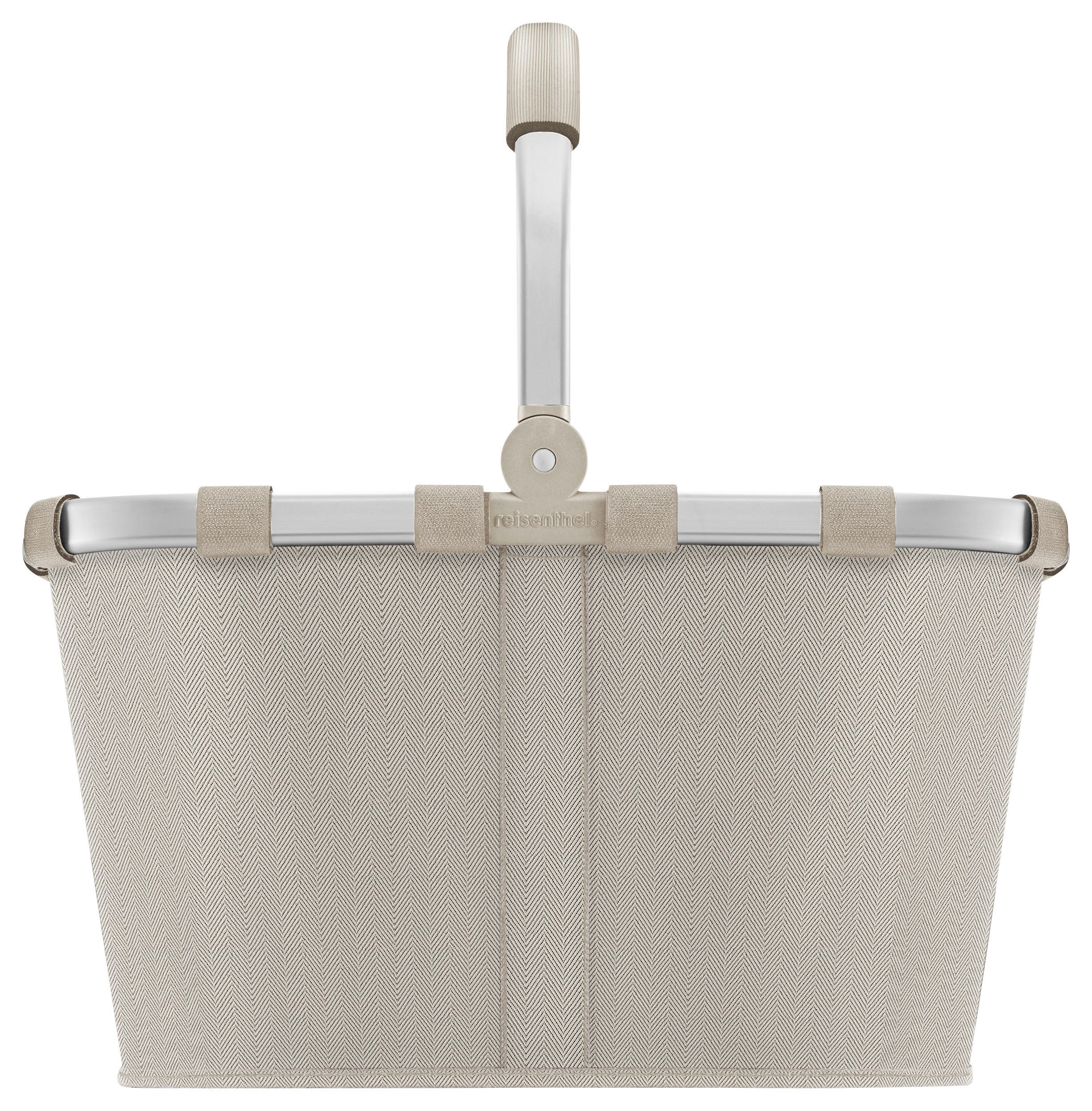 EINKAUFSKORB Herringbone Sand 22 L  - Beige/Schwarz, Basics, Kunststoff/Textil (49/29/28cm) - Reisenthel