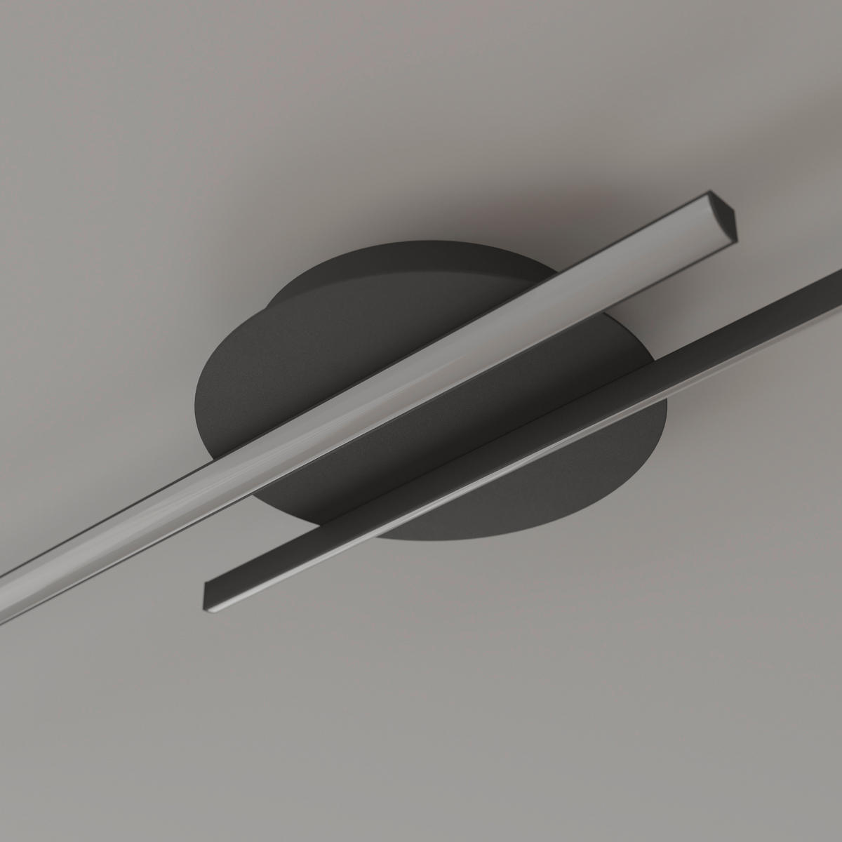 STROPNÍ LED SVÍTIDLO, 96/20/5,5 cm - černá, Basics, kov/plast (96/20/5,5cm) - Novel