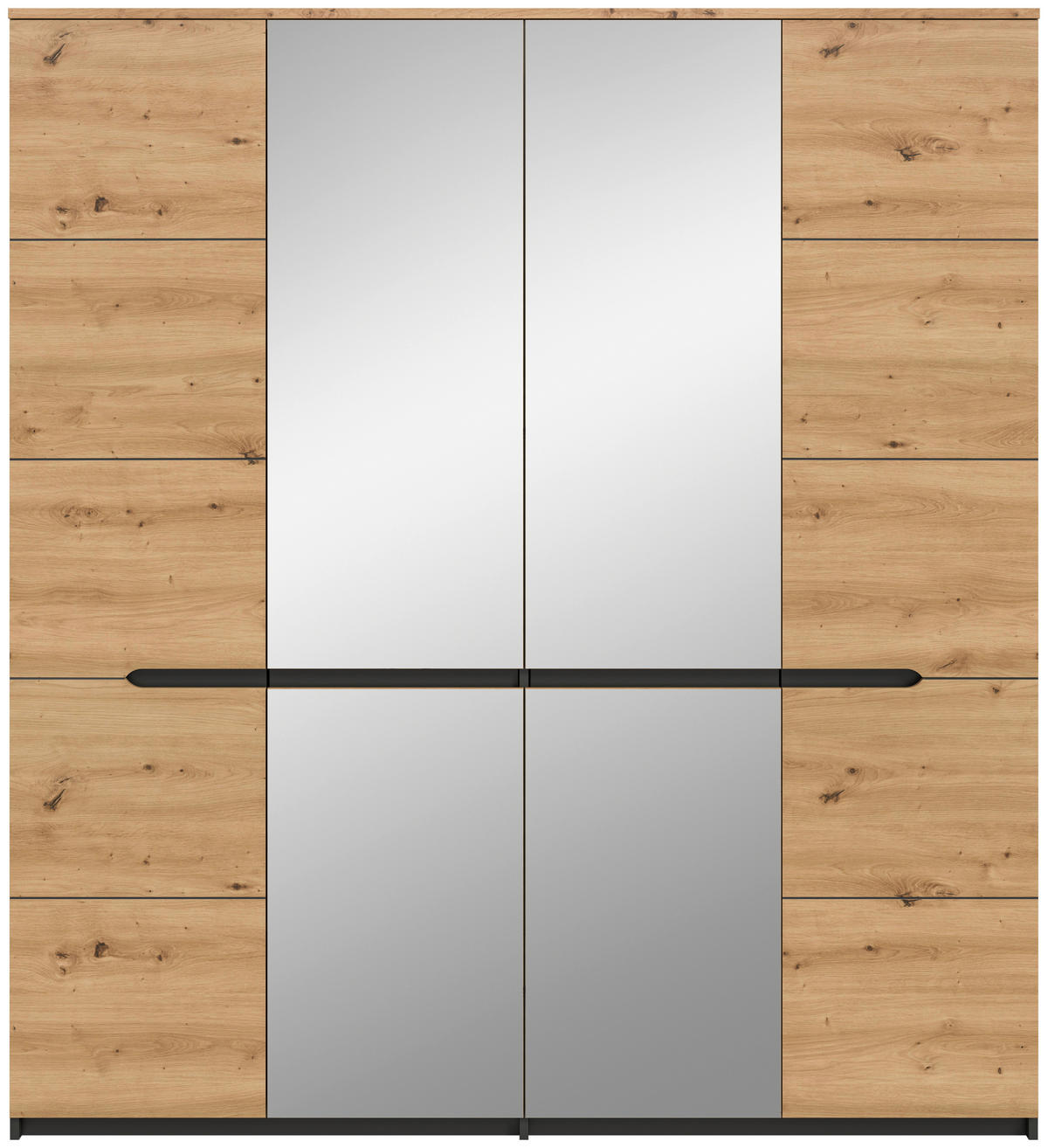 DREHTÜRENSCHRANK 180/198/59 cm,  in Grau, Eiche Artisan, 4-türig  - Eiche Artisan/Grau, MODERN, Glas/Holzwerkstoff (180/198/59cm) - MID.YOU