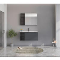 BADEZIMMER 3-teilig  in  - Weiß Hochglanz/Anthrazit, MODERN, Glas/Keramik (100/114/45cm) - MID.YOU