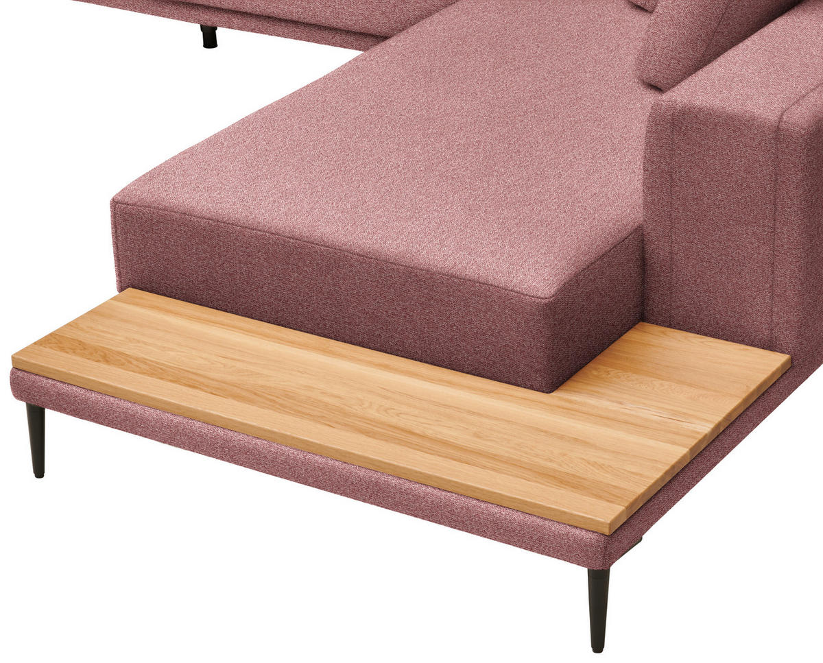 ECKSOFA  in Leinwand Beere  318/271 cm  - Beere/Schwarz, Design, Textil/Metall (318/271cm) - Belluti