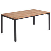 ESSTISCH in Holz 180(280)/100/76 cm  - Eichefarben/Schwarz, Design, Holz/Metall (180(280)/100/76cm) - Valdera