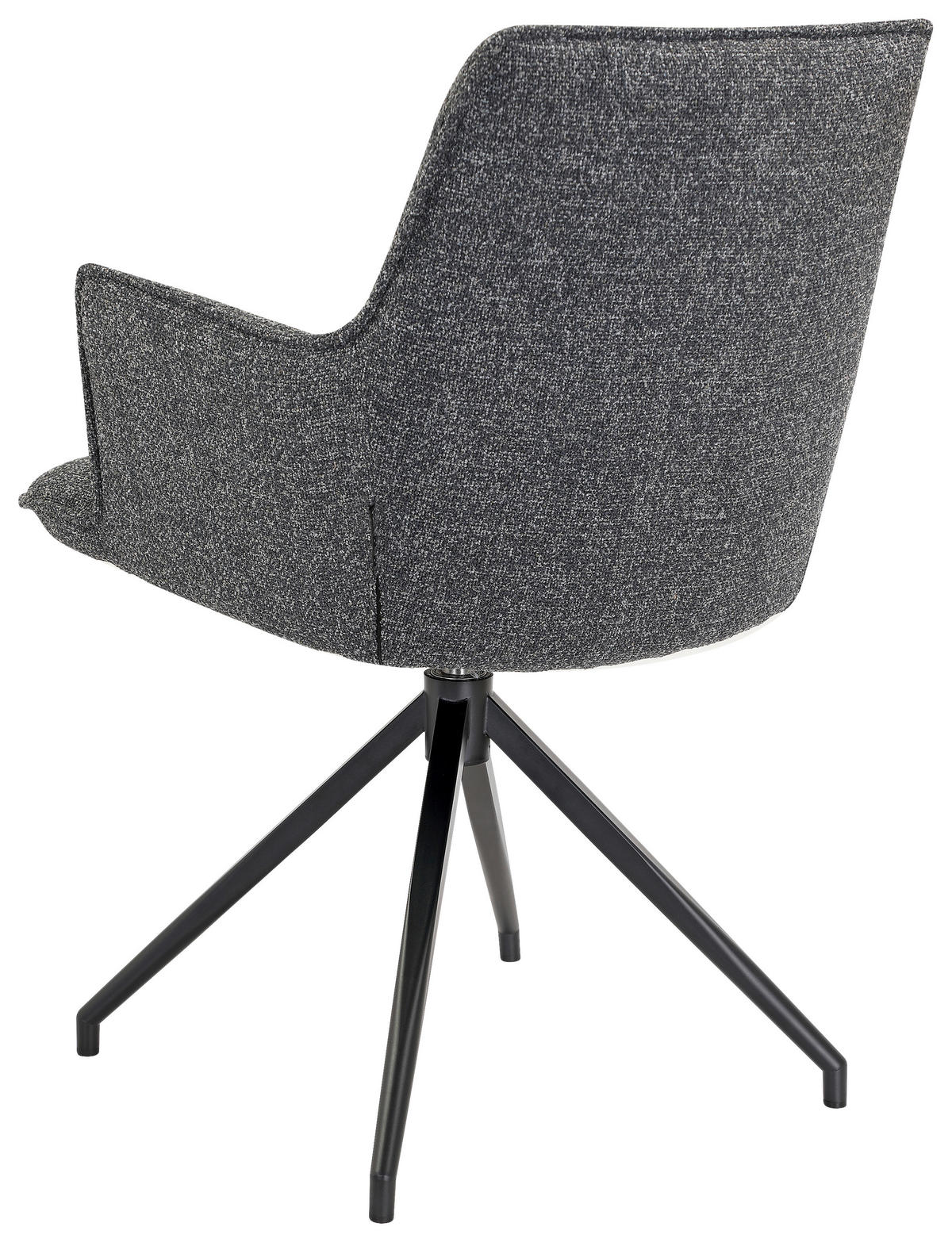 ARMLEHNSTUHL  Sitzfläche 360° drehbar, automatische Rückholfunktion Leinenoptik  Anthrazit, Schwarz  - Anthrazit/Schwarz, Design, Textil/Metall (59/89,5/63cm) - Novel