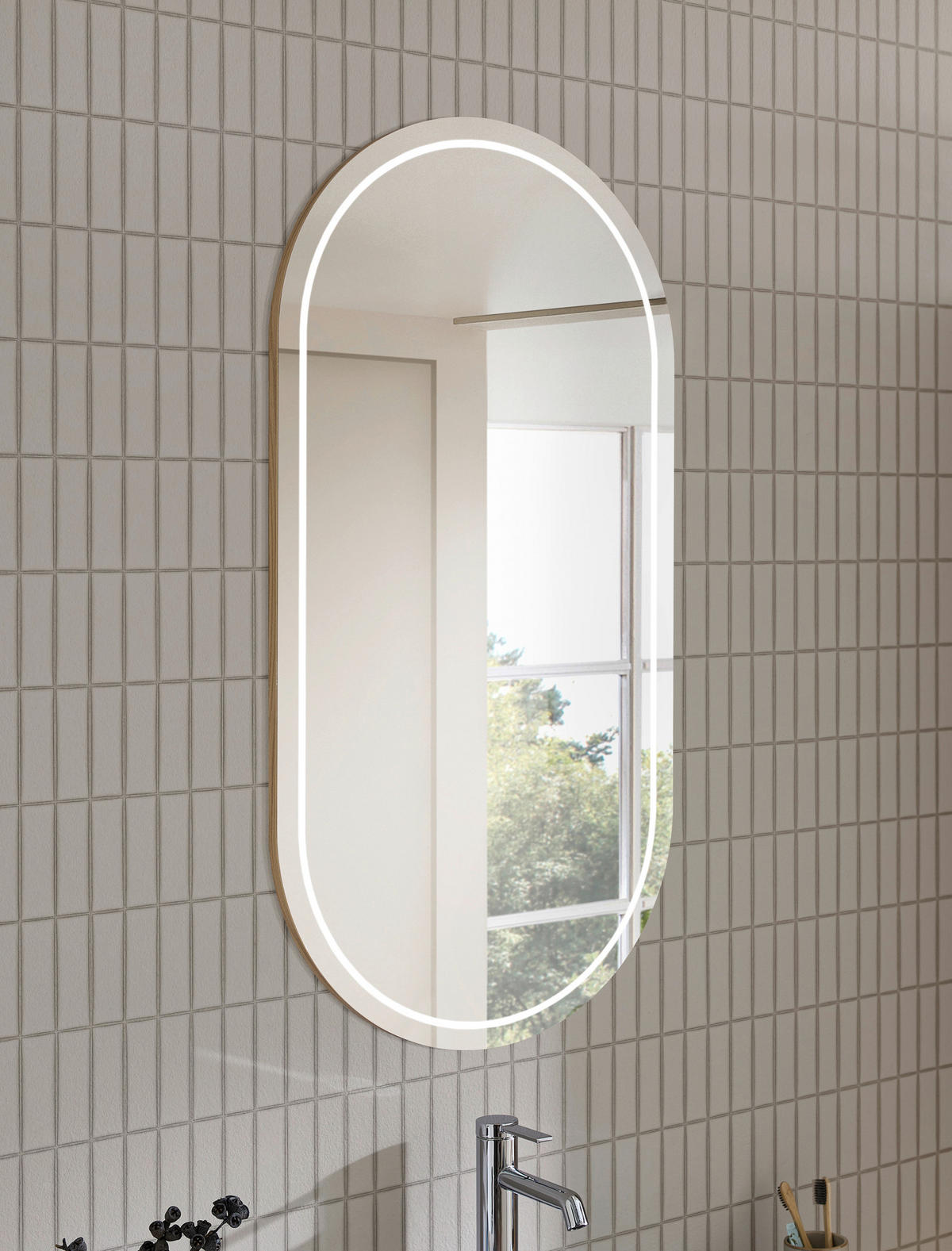 BADEZIMMERSPIEGEL 45,1/90,1/3,2 cm  - Silberfarben, KONVENTIONELL, Glas (45,1/90,1/3,2cm) - Dieter Knoll