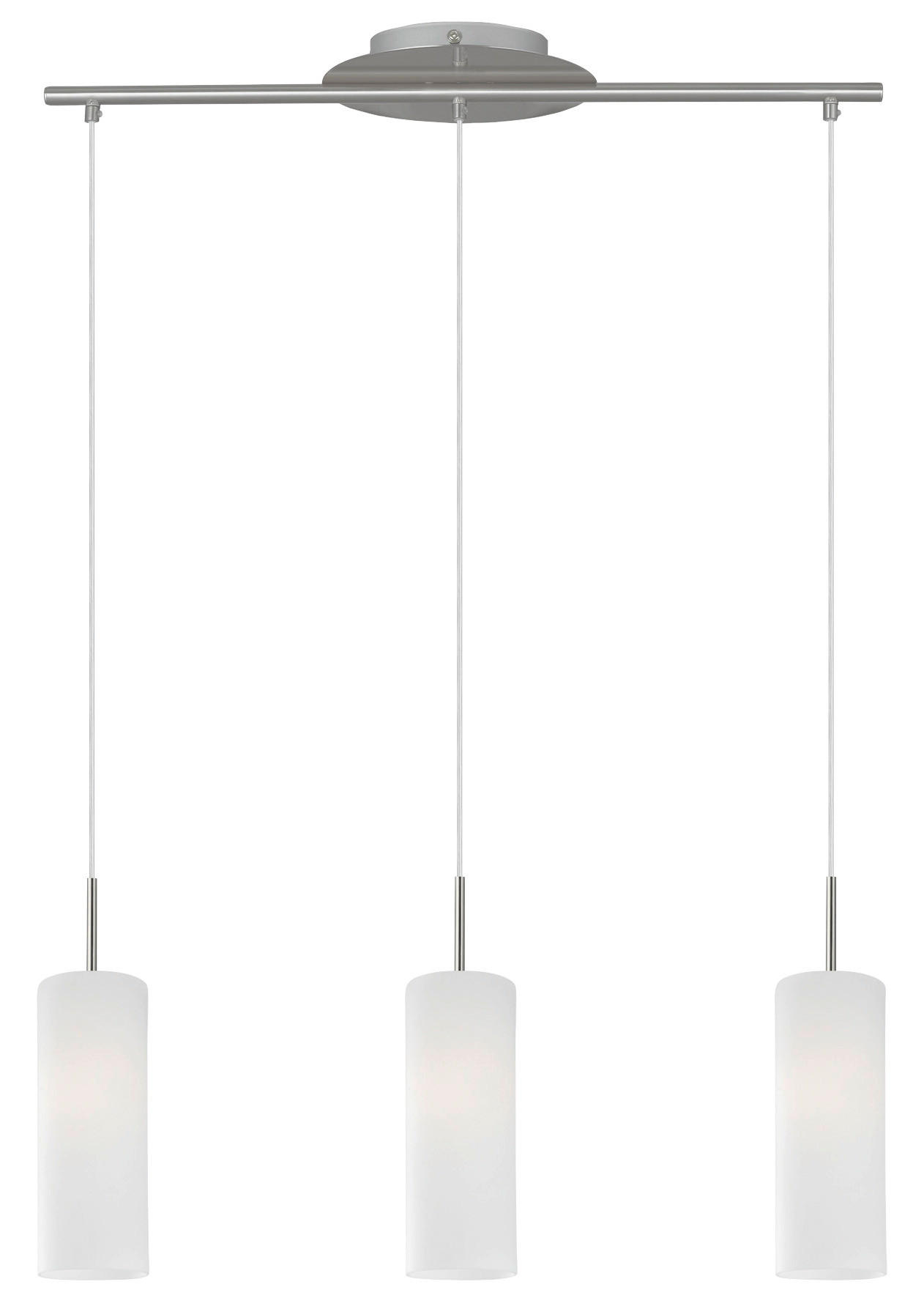 LUSTRĂ  - culoare nichel, Konventionell, sticlă/metal (72/110cm)