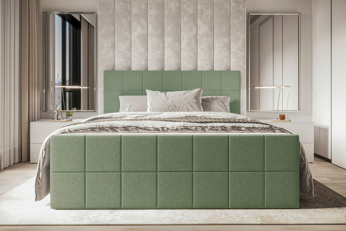 BOXBETT 180/200 cm  in Grün  - Grün, KONVENTIONELL, Kunststoff/Textil (180/200cm) - Boxxx