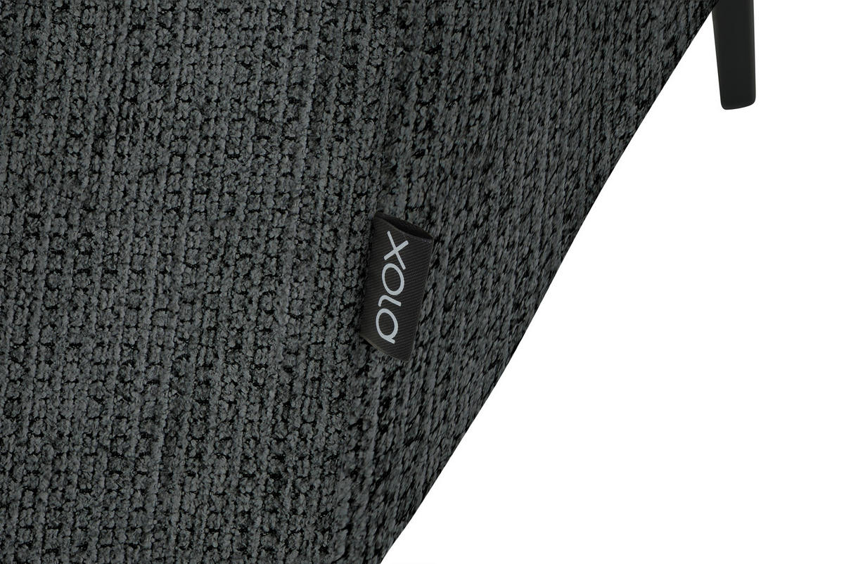 ECKSOFA in Webstoff Anthrazit  - Anthrazit/Schwarz, Design, Textil/Metall (205/280cm) - MID.YOU