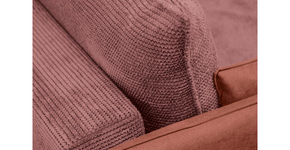 SCHLAFSOFA Cord, Flachgewebe Rosa, Altrosa Rückenkissen, Armlehnenkissen, Bettkasten, Schlaffunktion, Rücken echt, Liegefläche im Originalstoff  - Schwarz/Altrosa, KONVENTIONELL, Textil/Metall (223/72/100cm) - Carryhome