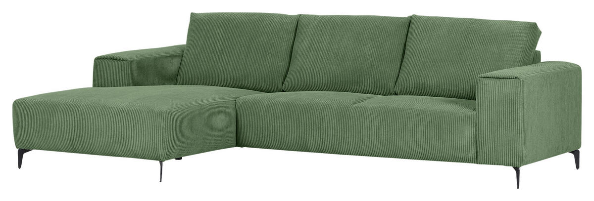 HÖRNSOFFA i manchester olivgrön  - olivgrön/svart, Klassisk, metall/textil (170/285cm) - MID.YOU