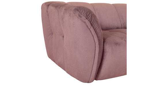 BIGSOFA Plüsch Rosa  - Schwarz/Rosa, KONVENTIONELL, Kunststoff/Textil (220/67/106cm) - Carryhome