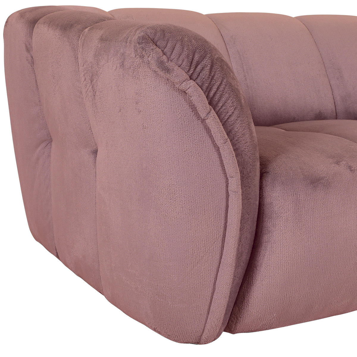 BIGSOFA in Plüsch Rosa  - Schwarz/Rosa, Konventionell, Kunststoff/Textil (220/67/106cm) - MID.YOU