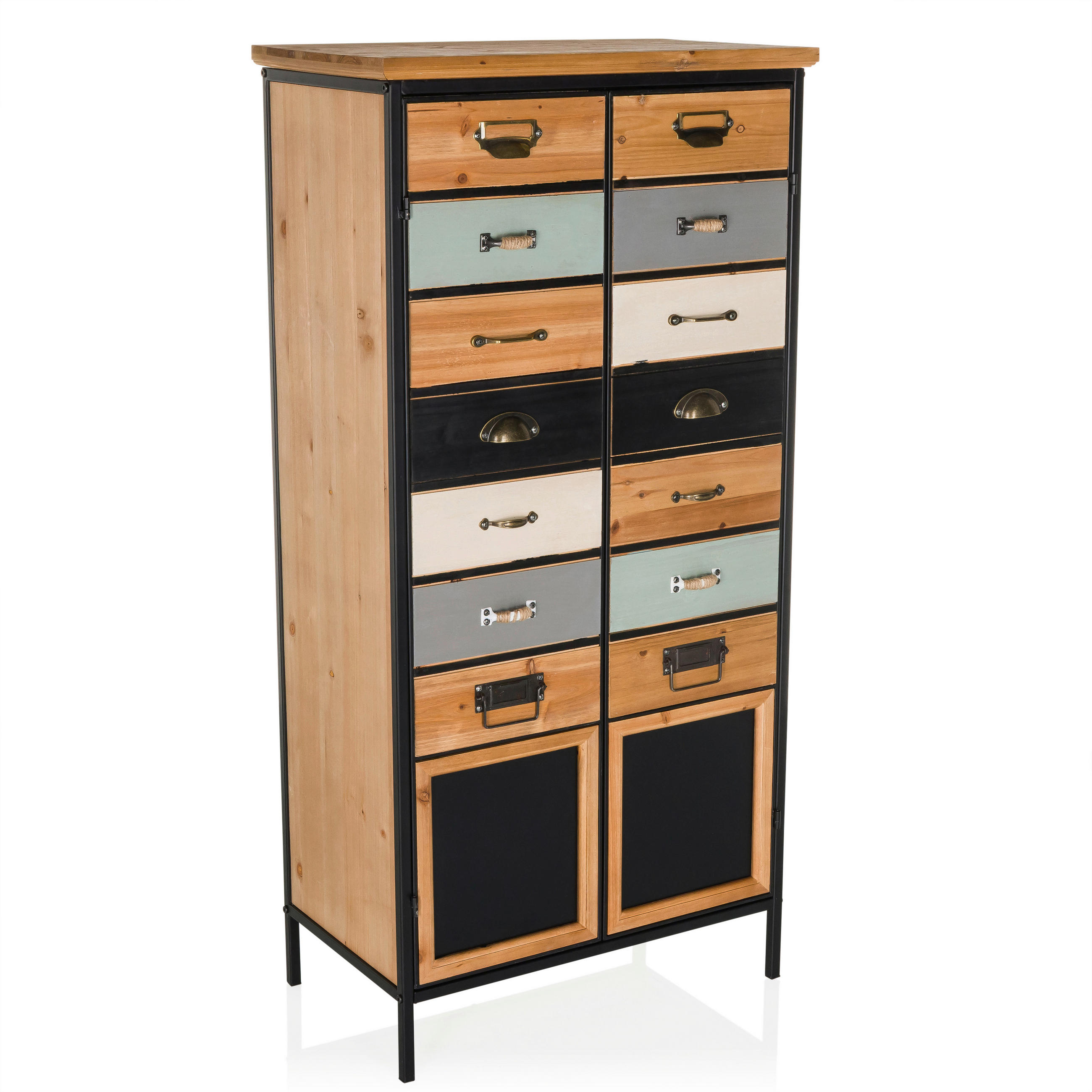 KOMMODE  in  - Schwarz, MODERN, Holz/Metall (60/123/34cm) - MID.YOU