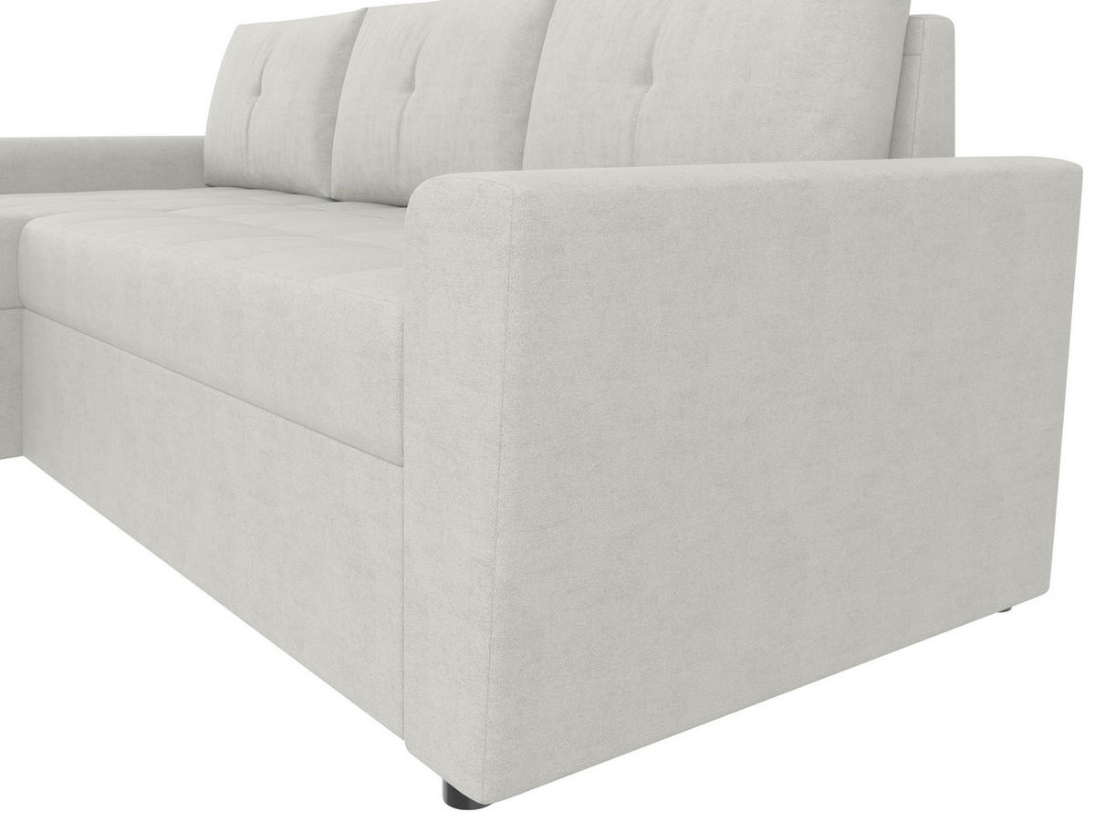 ECKSOFA TERMOLI in Jacquard Beige  155/231 cm  - Beige/Schwarz, Design, Kunststoff/Textil (155/231cm) - MID.YOU