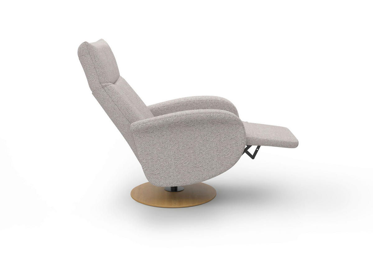 RELAXSESSEL GLENDALE E Chenille Kopfteilverstellung, Rücken echt    - Eichefarben/Silberfarben, KONVENTIONELL, Holzwerkstoff/Textil (75/112/82cm) - Sit & More