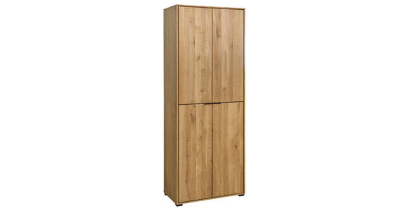 AKTENSCHRANK Eiche furniert, massiv Eichefarben  - Eichefarben, Natur, Holz/Holzwerkstoff (73/189/38cm) - Linea Natura
