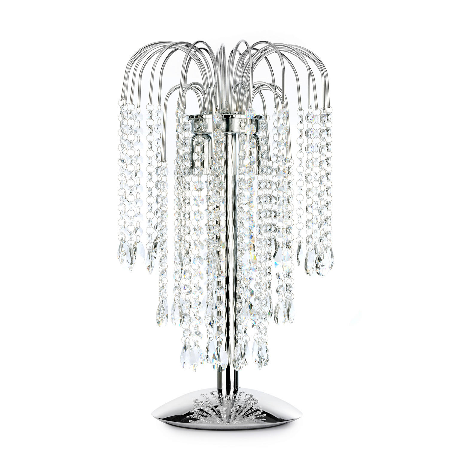 KRISTALL-TISCHLEUCHTE Modern 25/50 cm    - Chromfarben, LIFESTYLE, Glas/Metall (25/50cm)