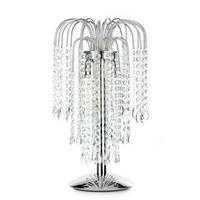 KRISTALL-TISCHLEUCHTE Modern 25/50 cm    - Chromfarben, LIFESTYLE, Glas/Metall (25/50cm)