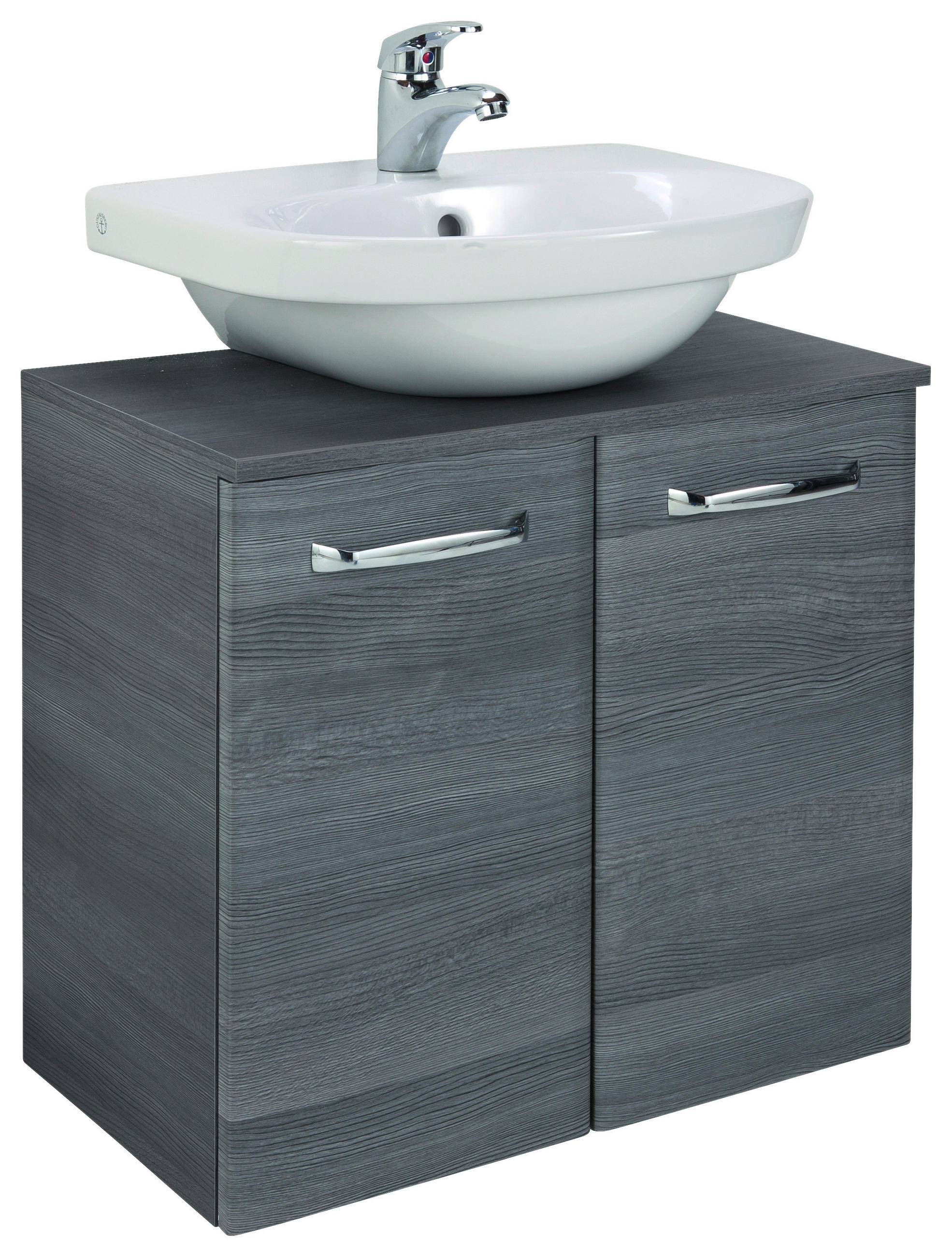 WASCHBECKENUNTERSCHRANK 60/53/33 cm  - Chromfarben/Graphitfarben, KONVENTIONELL, Holzwerkstoff (60/53/33cm) - Xora