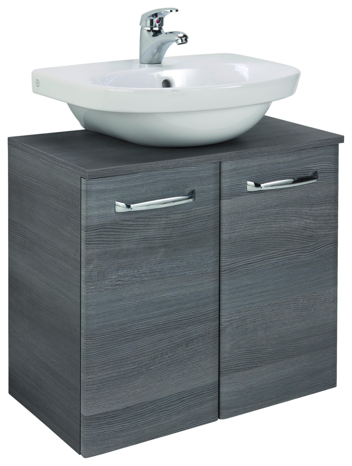 WASCHBECKENUNTERSCHRANK 60/53/33 cm  - Chromfarben/Graphitfarben, KONVENTIONELL, Holzwerkstoff (60/53/33cm) - Xora