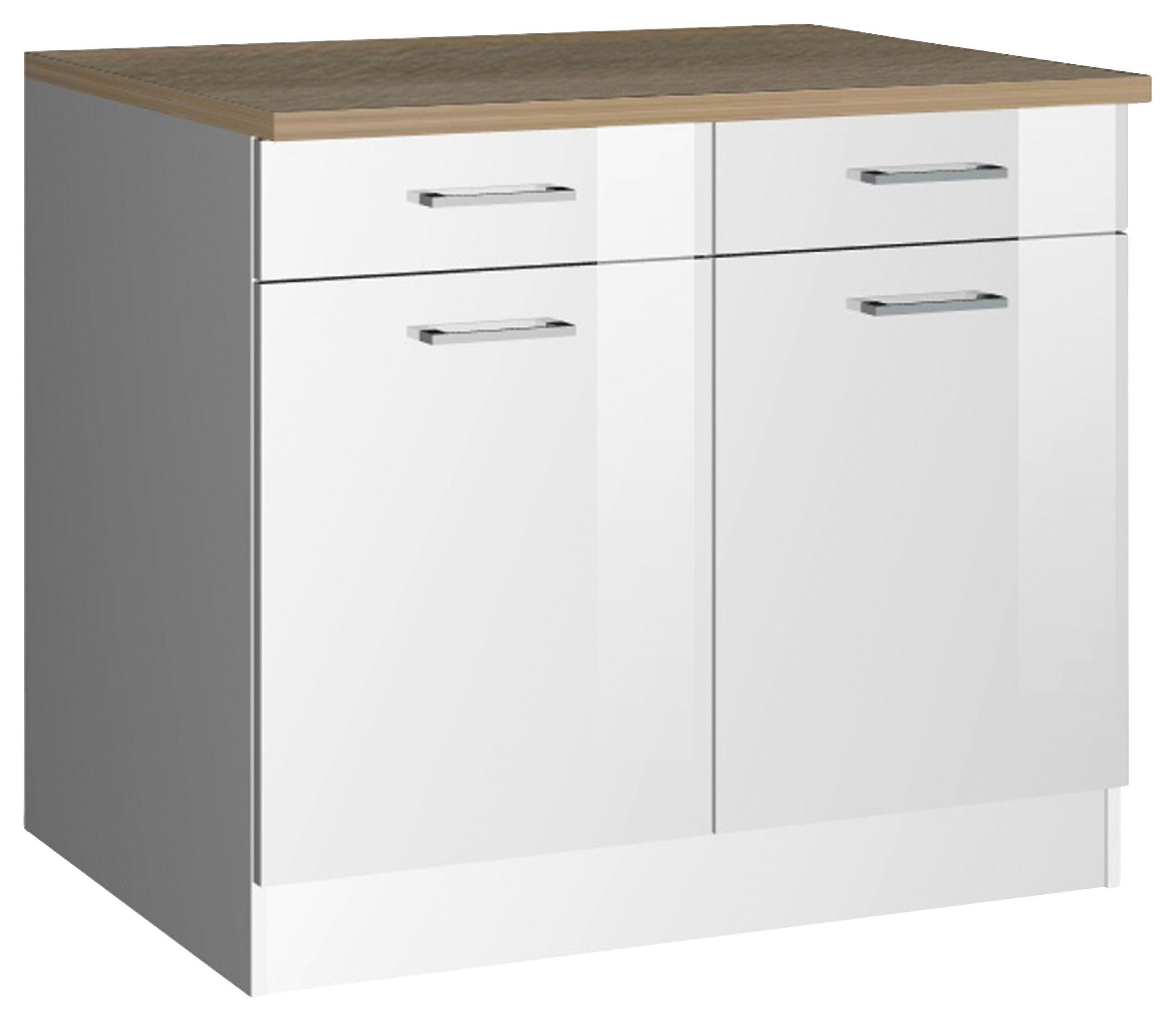 Held Küchenunterschrank Weiß Hochglanz 100x85x60 cm