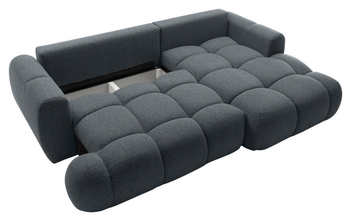 ECKSOFA Graphitfarben Struktur  - Schwarz/Graphitfarben, KONVENTIONELL, Kunststoff/Textil (272/172cm) - Carryhome