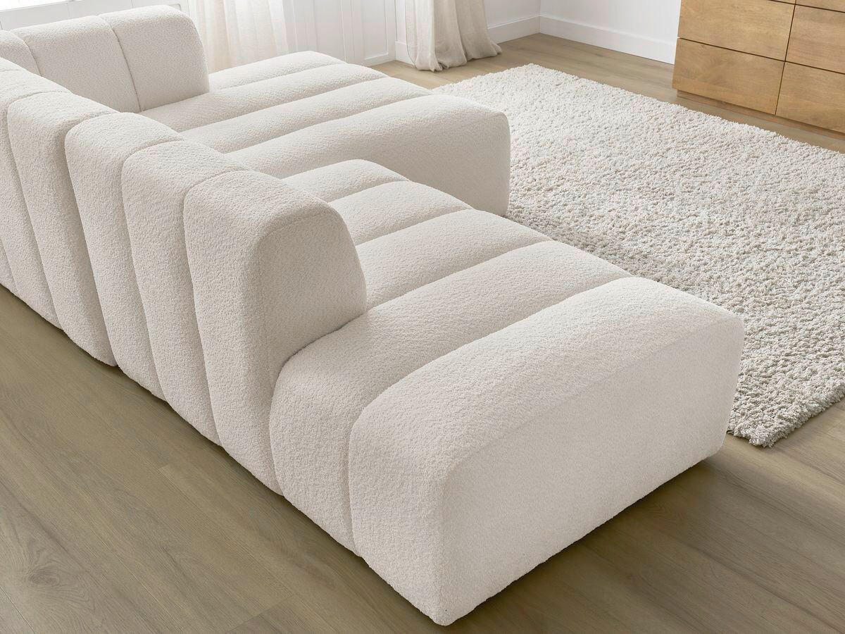 ECKSOFA  ANNECY Weiß Bouclé  - Schwarz/Weiß, MODERN, Kunststoff/Textil (262/170cm)