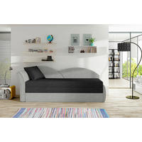 RÉCAMIERE Samt Schwarz, Hellgrau  - Erlefarben/Hellgrau, Design, Kunststoff/Textil (80/218cm) - MID.YOU