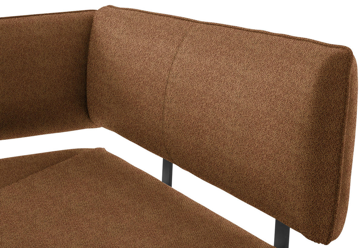 ECKBANK 190/150 cm  in Schwarz, Rostfarben  - Rostfarben/Schwarz, MODERN, Textil/Metall (190/150cm) - Cantus