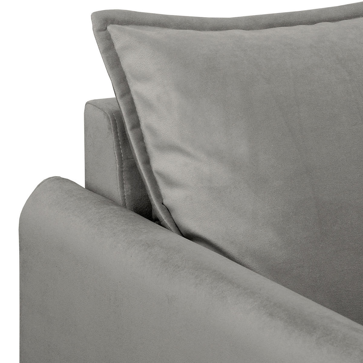 SESSEL in Samt Grau  - Schwarz/Grau, Design, Holz/Textil (74/86/100cm) - P & B