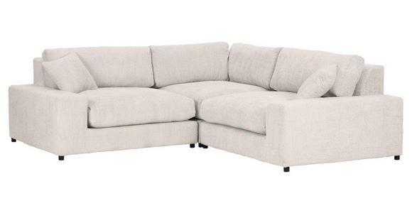 ECKSOFA  Beige Bouclé  - Greige/Beige, MODERN, Kunststoff/Textil (255/255cm) - Landscape
