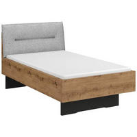 BETT 100/200 cm  in Graphitfarben, Grau, Eiche Artisan   - Graphitfarben/Eiche Artisan, Trend, Holzwerkstoff/Textil (100/200cm) - Stylife