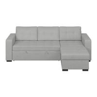 ECKSOFA Mikrofaser, Struktur Grau  - Schwarz/Grau, Trend, Textil/Metall (239/160cm) - MID.YOU