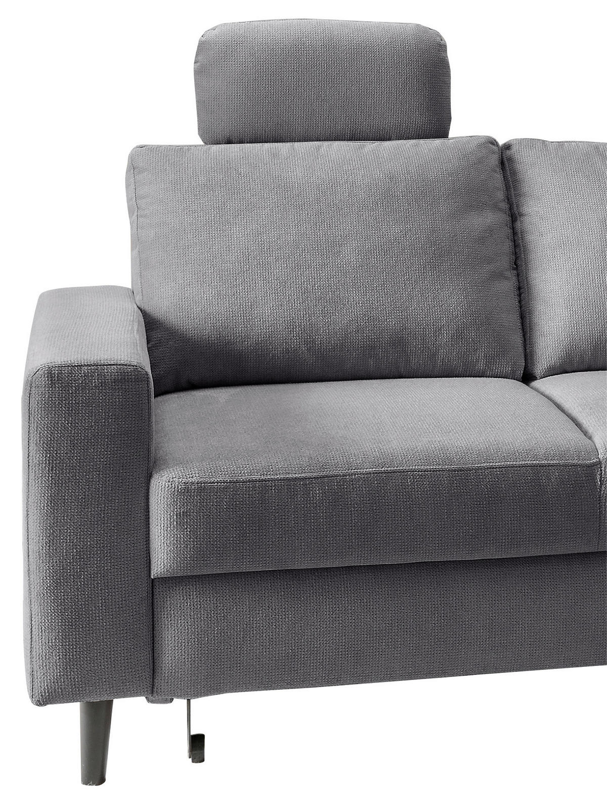 ECKSCHLAFSOFA in Dunkelgrau Textil   - Dunkelgrau/Schwarz, Modern, Holz/Textil (242/200cm) - Livetastic