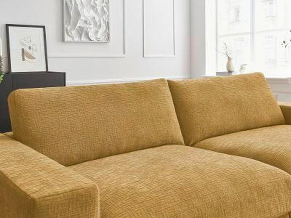 3-SITZER-SOFA LEONARD Struktur Gelb  - Gelb/Schwarz, MODERN, Kunststoff/Textil (234/77/109cm)