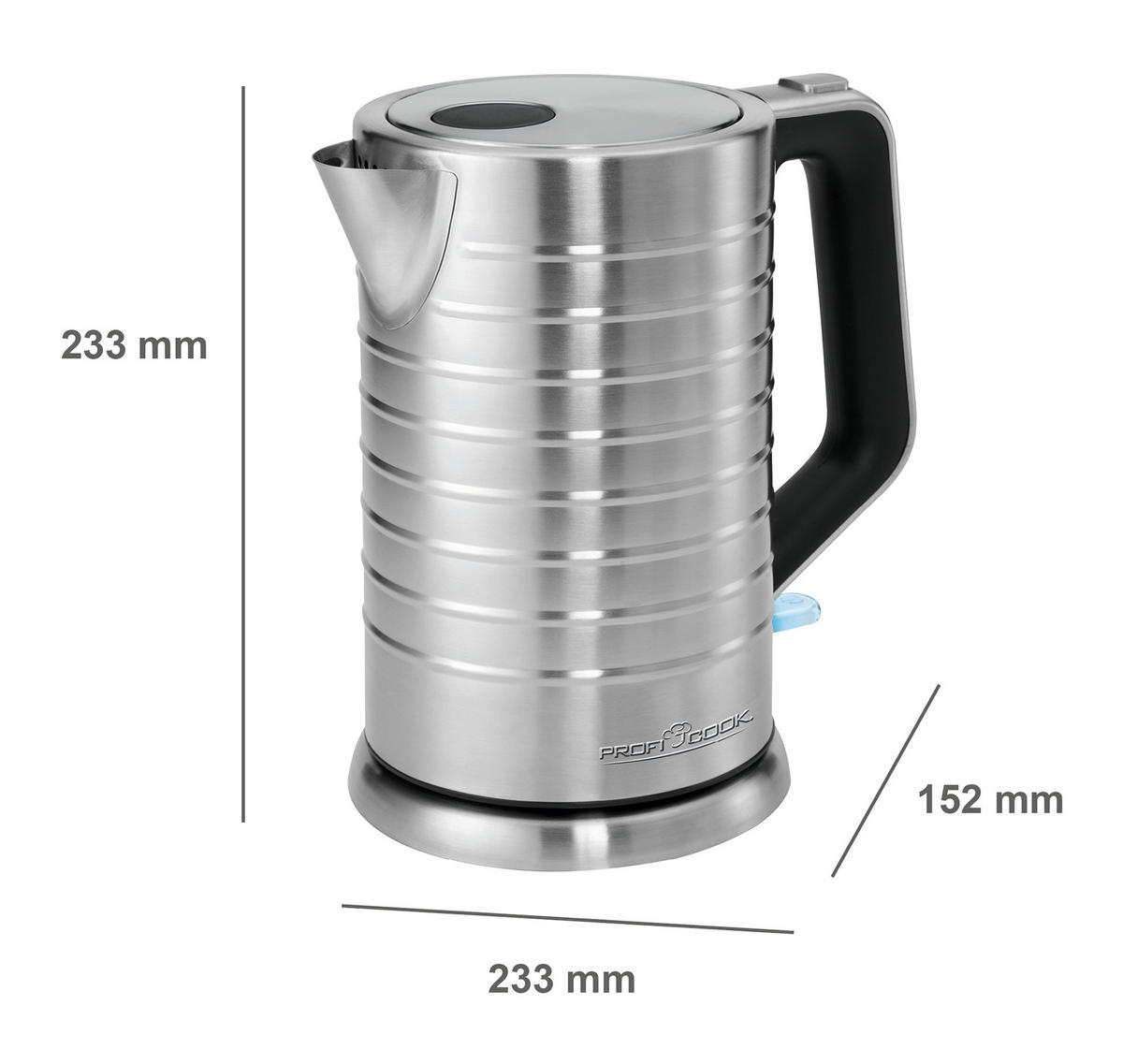 WASSERKOCHER 1,7 L  - Edelstahlfarben, Basics, Kunststoff/Metall (21,5/15,5/23,5cm) - Bomann