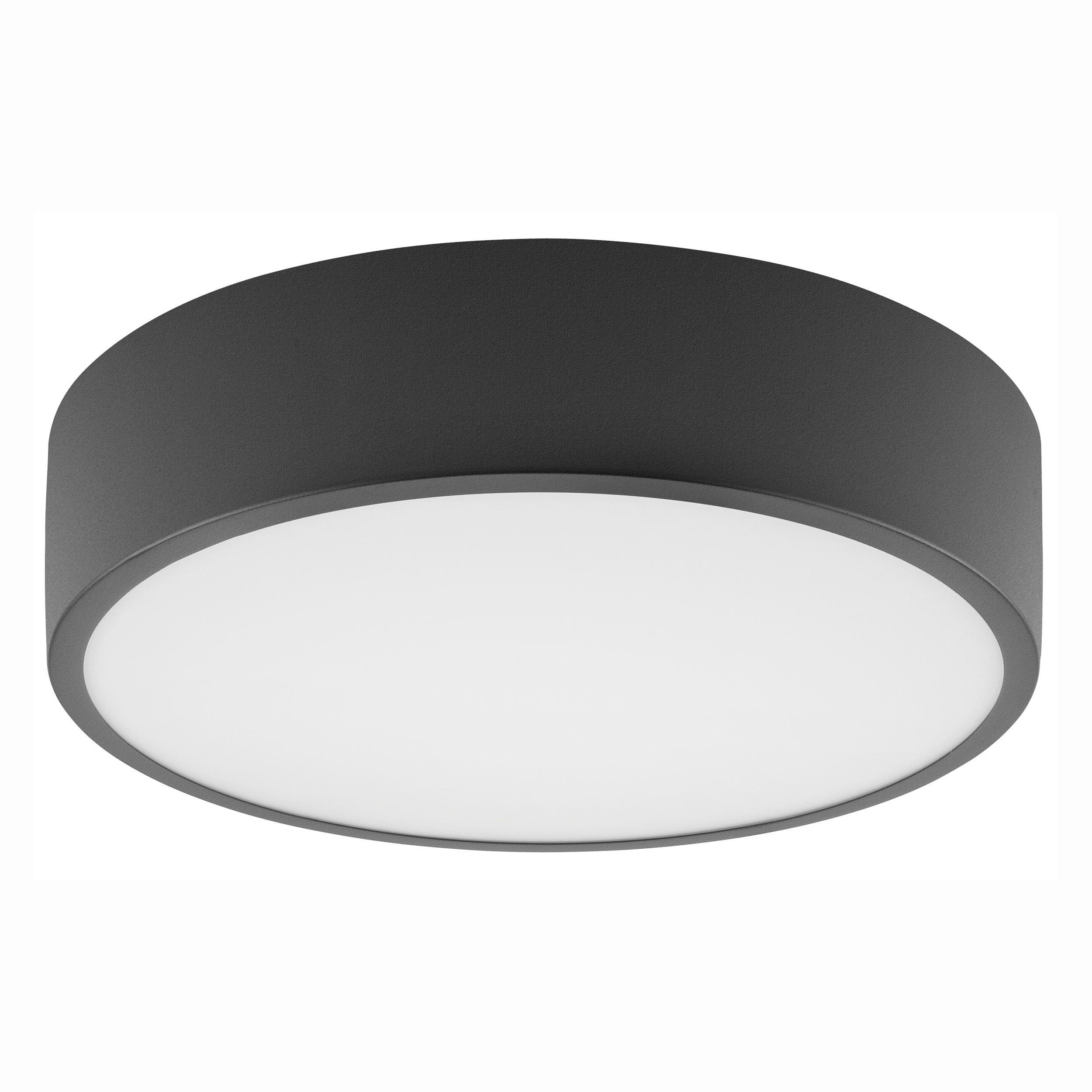 DECKENLEUCHTE DANTE 36/8 cm   - Schwarz Hochglanz, KONVENTIONELL, Glas/Metall (36/8cm)