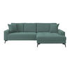 ECKSOFA ZERO Azurblau Cord Zierkissen, Rückenkissen  - Azurblau/Schwarz, Trend, Textil/Metall (286/173cm) - Livetastic