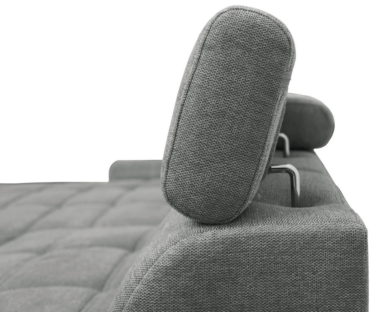 KUTNA GARNITURA tekstil  siva   - bijela/siva, Design, tekstil/plastika (173/276cm) - Stylife