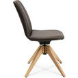 STUHL  in Echtleder pigmentiert Holz, Leder  - Eichefarben/Braun, Design, Leder/Holz (46/82,5-85,25/55cm) - Johann Jakob